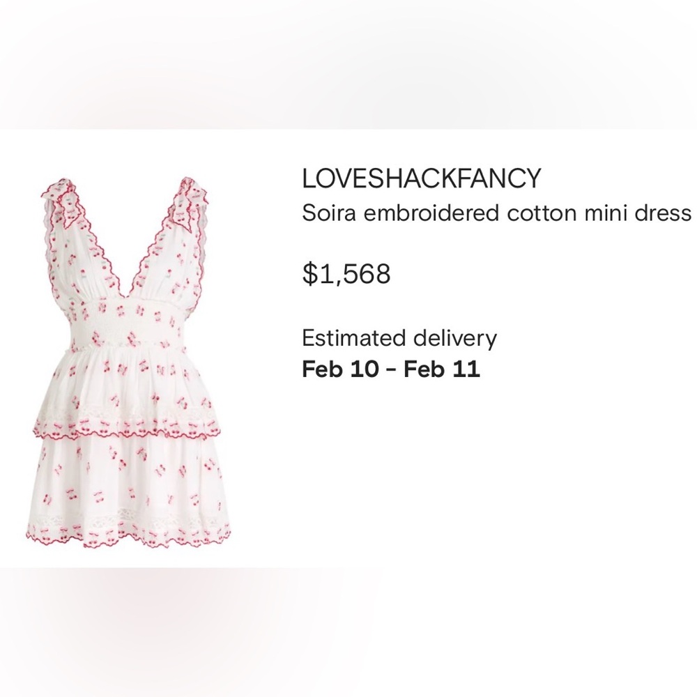 LoveShackFancy Dress Soira embroider cotton mini dress (BNWT)